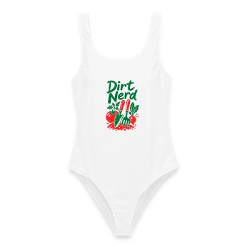 Dirt Nerd Organische Gartenpflanzen - Frauen Badeanzug - Weiß - Vorne - AI Model Female 172 dark (172cm)