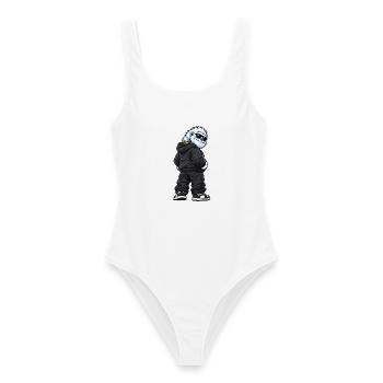 Gangster Yeti im coolen Streetwear Look - Frauen Badeanzug - Weiß - Vorne - AI Model Female 172 dark (172cm)