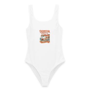 Vintage Dubrovnik Croatia Adriatic Coast Travel - Frauen Badeanzug - Weiß - Vorne - AI Model Female 172 dark (172cm)