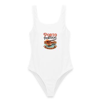Retro Porto Portugal The Heart Of The Douro - Frauen Badeanzug - Weiß - Vorne - AI Model Female 172 dark (172cm)