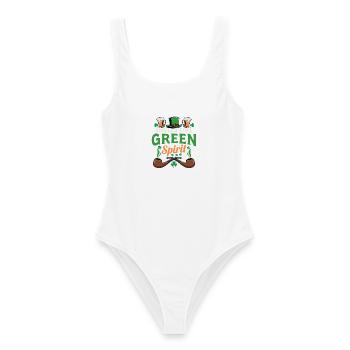 Smells Like Green Spirit Irish Parody Graphic - Frauen Badeanzug - Weiß - Vorne - AI Model Female 172 dark (172cm)