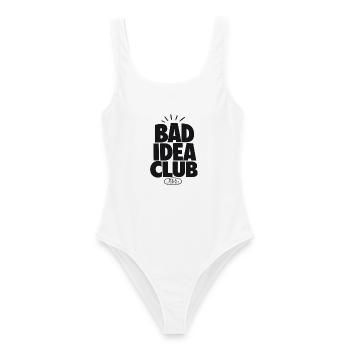 Bad Idea Club – It’s a Lifestyle Spruch - Frauen Badeanzug - Weiß - Vorne - AI Model Female 172 dark (172cm)