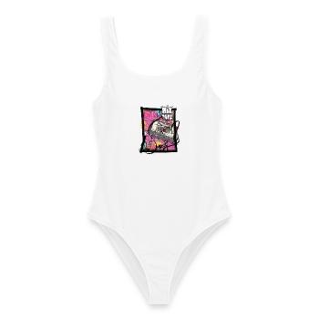 MixTape Graffiti | Hip Hop Streetart Design - Frauen Badeanzug - Weiß - Vorne - AI Model Female 172 dark (172cm)