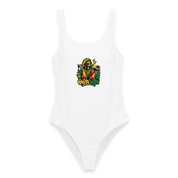Rasta Alien - Frauen Badeanzug - Weiß - Vorne - AI Model Female 172 dark (172cm)