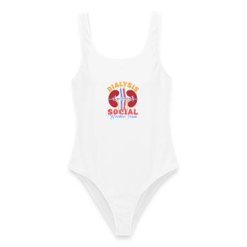 Social Worker Quote Dialysis Worker Team Social - Frauen Badeanzug - Weiß - Vorne - AI Model Female 172 dark (172cm)