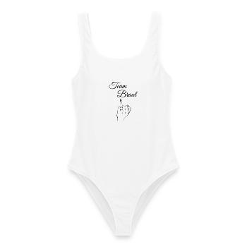 Team Braut Mittelfinger - Frauen Badeanzug - Weiß - Vorne - AI Model Female 172 dark (172cm)