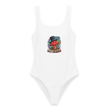 Magic Mushroom – Psychedelic Pilz Hippie Motiv - Frauen Badeanzug - Weiß - Vorne - AI Model Female 172 dark (172cm)