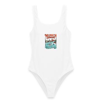 City Munich Germany Eisbach Wave Surfers Vintage - Frauen Badeanzug - Weiß - Vorne - AI Model Female 172 dark (172cm)