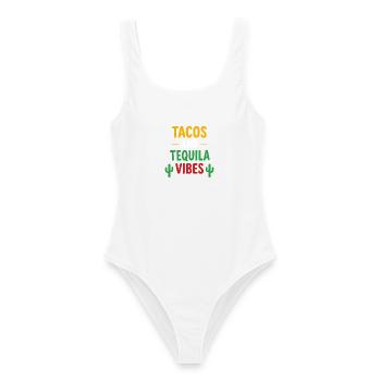 Tacos und Tequila-Vibes - Frauen Badeanzug - Weiß - Vorne - AI Model Female 172 dark (172cm)