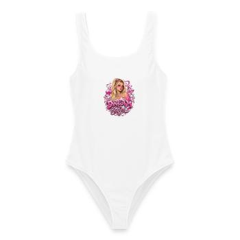 Dream Girl Glamour Rose Pink - Frauen Badeanzug - Weiß - Vorne - AI Model Female 172 dark (172cm)