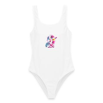 Gamer Vaporwave - Frauen Badeanzug - Weiß - Vorne - AI Model Female 172 dark (172cm)