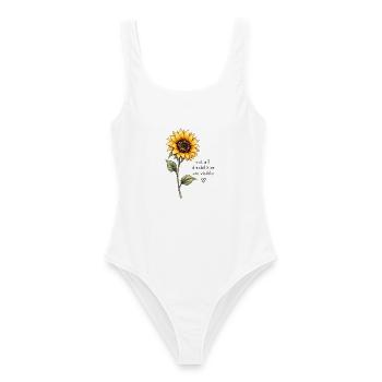 Not All Disabilities Are Visible – Sunflower - Frauen Badeanzug - Weiß - Vorne - AI Model Female 172 dark (172cm)