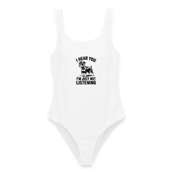 Schnauzer Sprüche Lustiges Schnauzer Geschenk - Frauen Badeanzug - Weiß - Vorne - AI Model Female 172 dark (172cm)