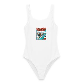 Retro Slough England Cityscape Skyline Novelty - Frauen Badeanzug - Weiß - Vorne - AI Model Female 172 dark (172cm)
