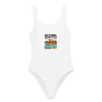 City Retro Reading Berkshire England Skyline - Frauen Badeanzug - Weiß - Vorne - AI Model Female 172 dark (172cm)