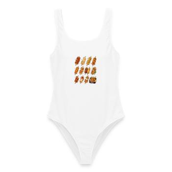 Kawaii Yakitori | Japanische Grillspieße - Frauen Badeanzug - Weiß - Vorne - AI Model Female 172 dark (172cm)