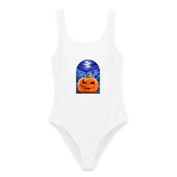 Halloween Pumpkin - Frauen Badeanzug - Weiß - Vorne - AI Model Female 172 dark (172cm)