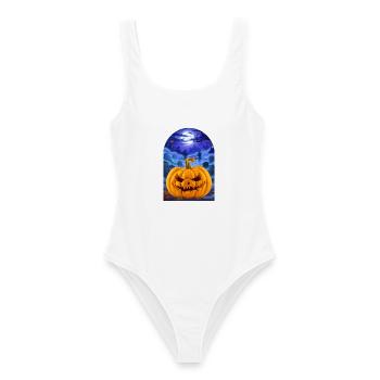 Halloween Pumpkin - Frauen Badeanzug - Weiß - Vorne - AI Model Female 172 dark (172cm)