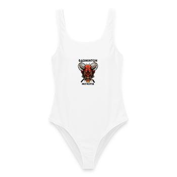 Badminton Monster Graphic - Frauen Badeanzug - Weiß - Vorne - AI Model Female 172 dark (172cm)