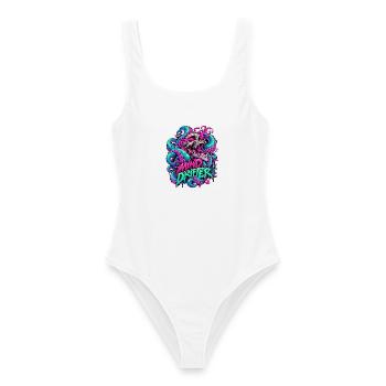 MindDrifter Skull Neon Tentakel - Frauen Badeanzug - Weiß - Vorne - AI Model Female 172 dark (172cm)
