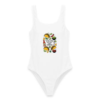 Tacos Are My Love Language - Frauen Badeanzug - Weiß - Vorne - AI Model Female 172 dark (172cm)