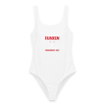 Amateurfunk Geschenke für Funker Funkamateur - Frauen Badeanzug - Weiß - Vorne - AI Model Female 172 dark (172cm)