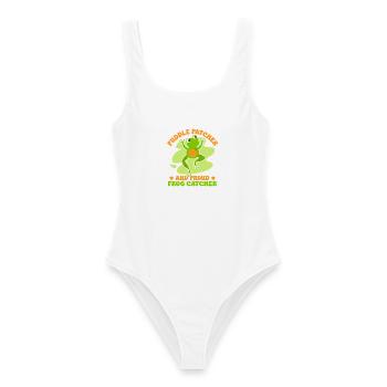 Frog Catcher Puddle Patcher & Proud Catcher Frog - Frauen Badeanzug - Weiß - Vorne - AI Model Female 172 dark (172cm)