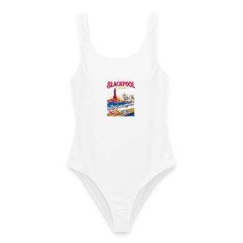 Blackpool England Seaside Town Retro Travel Poster - Frauen Badeanzug - Weiß - Vorne - AI Model Female 172 dark (172cm)