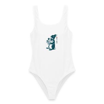 Ramen Bunny - Frauen Badeanzug - Weiß - Vorne - AI Model Female 172 dark (172cm)