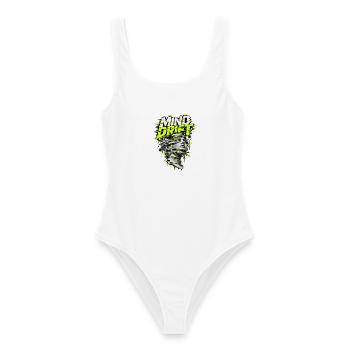 Mind Drive Glitch Kopfstatue - Frauen Badeanzug - Weiß - Vorne - AI Model Female 172 dark (172cm)