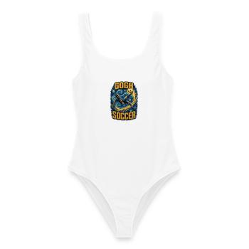 Gogh Fußball  - Frauen Badeanzug - Weiß - Vorne - AI Model Female 172 dark (172cm)