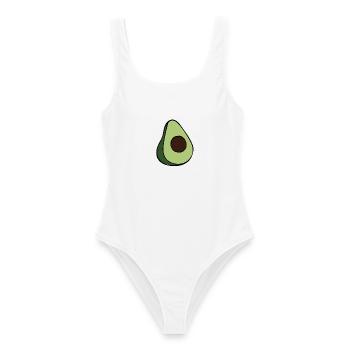 Avocado Half Minimalist Green Slice - Frauen Badeanzug - Weiß - Vorne - AI Model Female 172 dark (172cm)