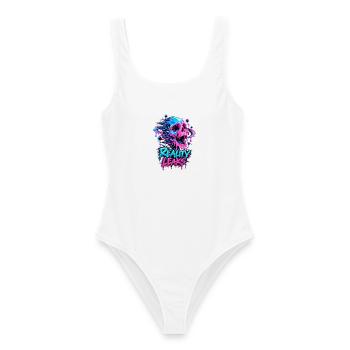 Reality Leaks Neon Skull - Frauen Badeanzug - Weiß - Vorne - AI Model Female 172 dark (172cm)