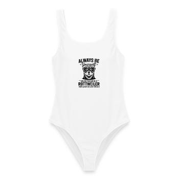 Rottweiler Spruch Lustiges Rottweiler Geschenk - Frauen Badeanzug - Weiß - Vorne - AI Model Female 172 dark (172cm)