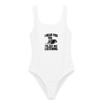 Rottweiler Spruch Lustiges Rottweiler Geschenk - Frauen Badeanzug - Weiß - Vorne - AI Model Female 172 dark (172cm)