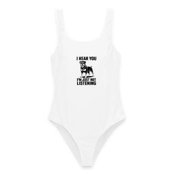 Rottweiler Spruch Lustiges Rottweiler Geschenk - Frauen Badeanzug - Weiß - Vorne - AI Model Female 172 dark (172cm)
