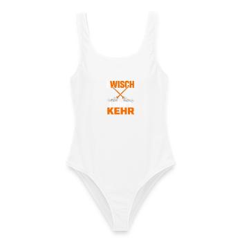 I Wisch I Don't Kehr Haushalt Humor Spruch - Frauen Badeanzug - Weiß - Vorne - AI Model Female 172 dark (172cm)
