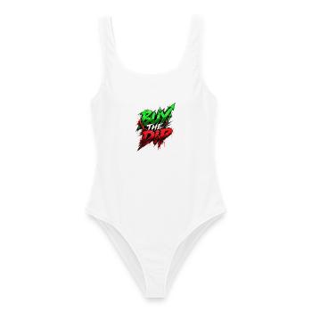 Burn the Dip – Krypto Graffiti - Frauen Badeanzug - Weiß - Vorne - AI Model Female 172 dark (172cm)