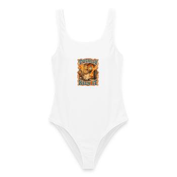  Totally Kiln It Capybara Keramik Groovy Retro - Frauen Badeanzug - Weiß - Vorne - AI Model Female 172 dark (172cm)