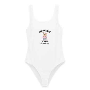 Yorkshire Terrier Cupcake Pyjama - Frauen Badeanzug - Weiß - Vorne - AI Model Female 172 dark (172cm)