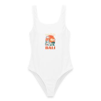 Weck mich in Bali - Frauen Badeanzug - Weiß - Vorne - AI Model Female 172 dark (172cm)
