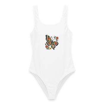 Schmetterlinge Schöner Schmetterling - Frauen Badeanzug - Weiß - Vorne - AI Model Female 172 dark (172cm)