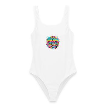 Mom Squad Bunte Mama Königin Herzen - Frauen Badeanzug - Weiß - Vorne - AI Model Female 172 dark (172cm)