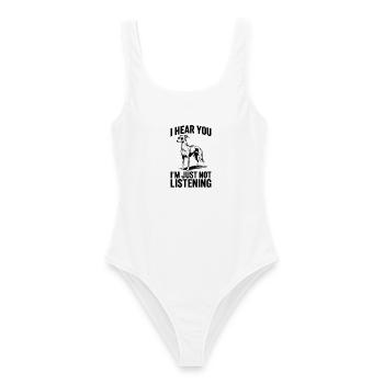 Whippet Spruch Hunde Lustiges Whippet Geschenk - Frauen Badeanzug - Weiß - Vorne - AI Model Female 172 dark (172cm)