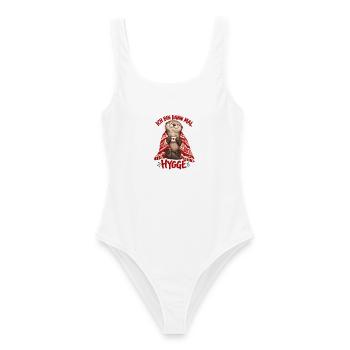 Ich bin dann mal Hygge Otter Dänemark - Frauen Badeanzug - Weiß - Vorne - AI Model Female 172 dark (172cm)