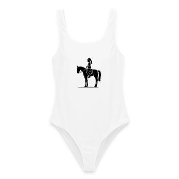Pferd Mädchen - Frauen Badeanzug - Weiß - Vorne - AI Model Female 172 dark (172cm)