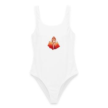 Sunlit Flame Bauchtänzerin - Frauen Badeanzug - Weiß - Vorne - AI Model Female 172 dark (172cm)