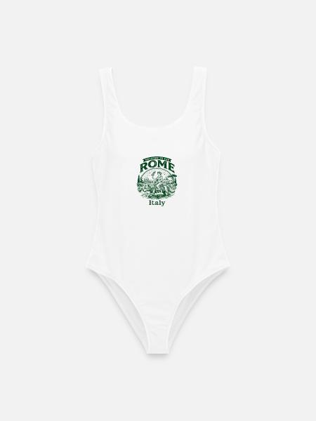 The Welcome To Rome Italy Travel Souvenir - Frauen Badeanzug - Weiß