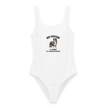 Australian Shepherd Schlafshirt Merle - Frauen Badeanzug - Weiß - Vorne - AI Model Female 172 dark (172cm)