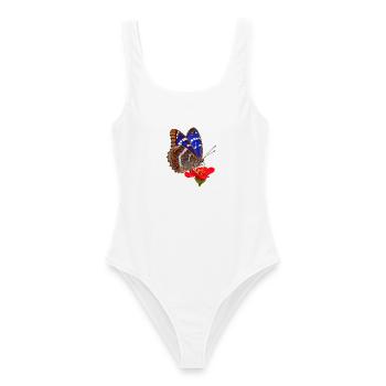 Schmetterling Koenig priamus - Frauen Badeanzug - Weiß - Vorne - AI Model Female 172 dark (172cm)
